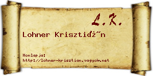 Lohner Krisztián névjegykártya